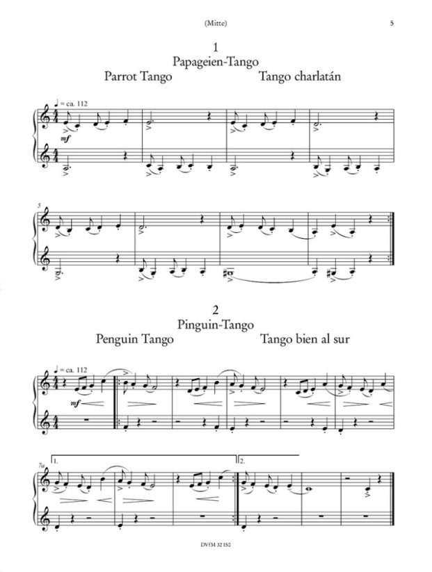 Schmitz Manfred | Mini-Tango, sešit 2 - 18 skladeb pro klavír 6ms