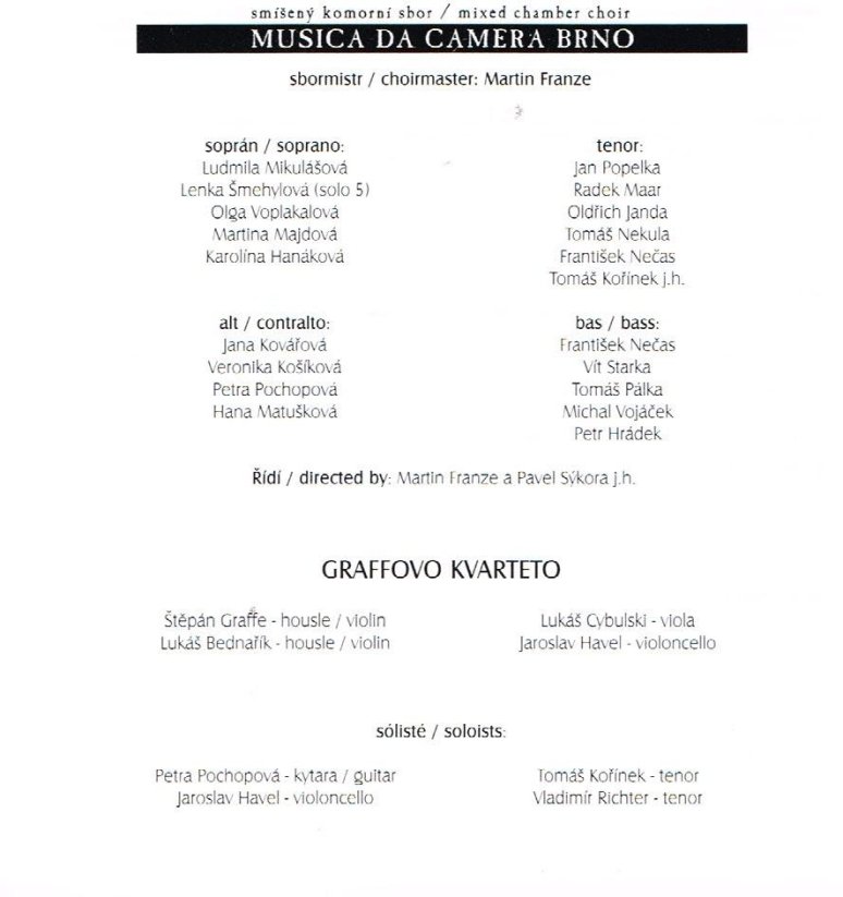 Musica da camera Brno | MdcB 1